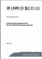 UNRISD A Hundred Key Questions for the Post-2015 Development Agenda
