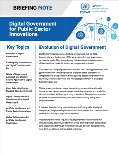 Briefing Note on Digital Government for Public Sector Innovations